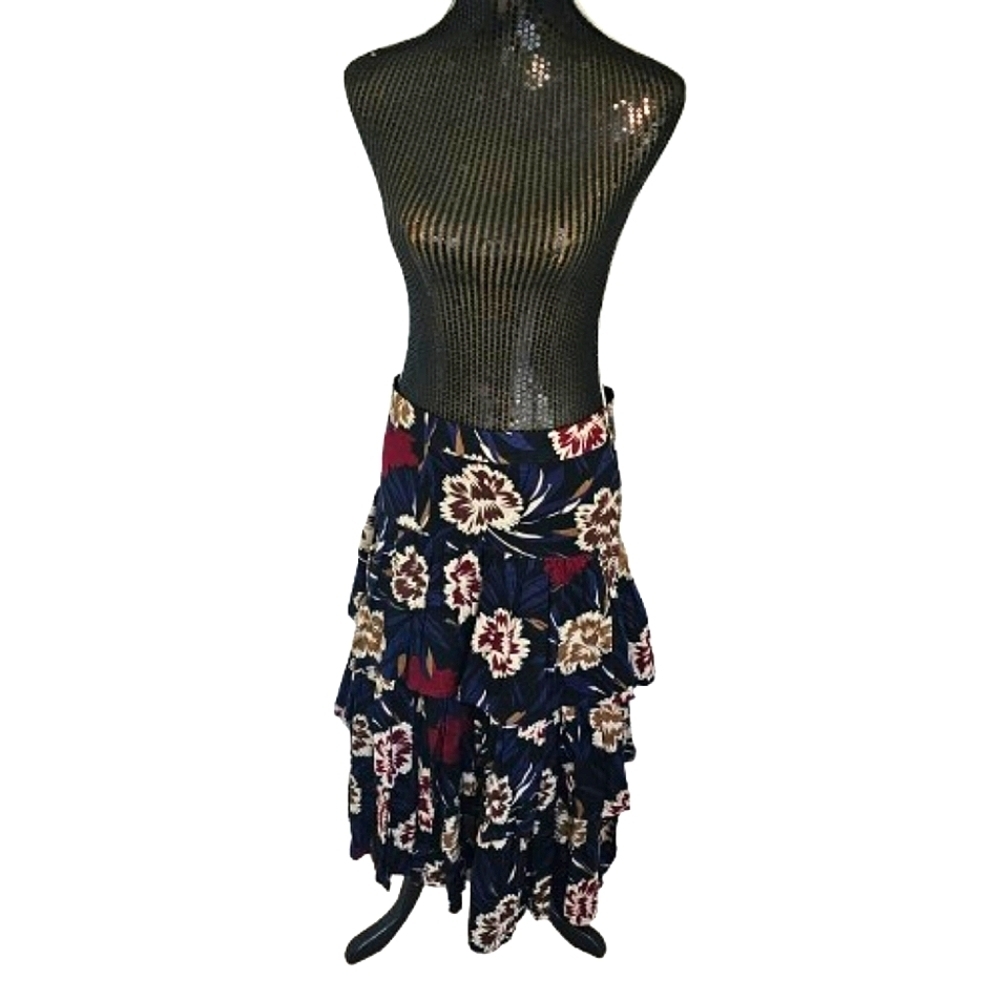 ESCADA Vintage 80s tired floral midi skirt